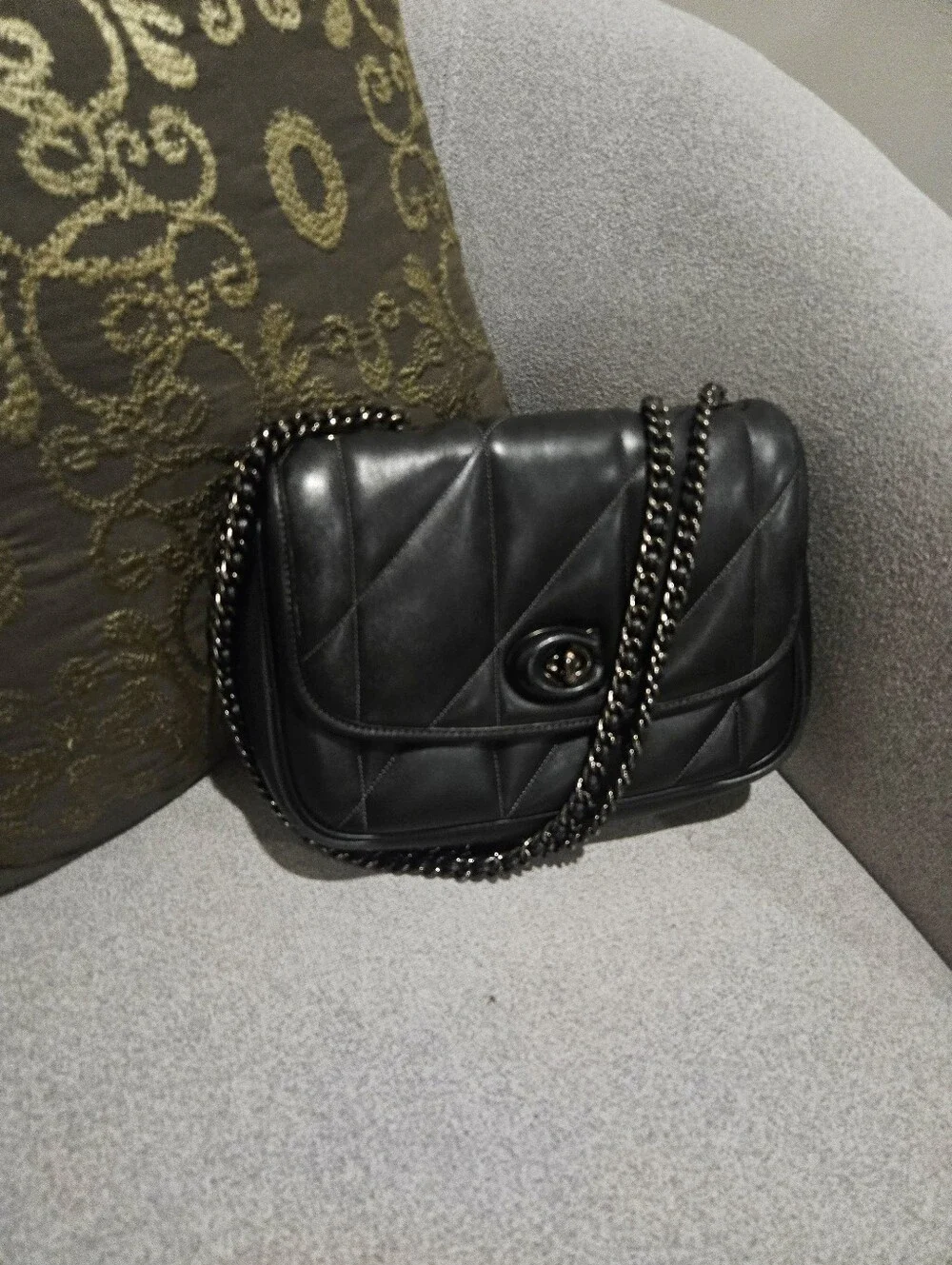 Coach Black Quilted Madison Shoulder Bag